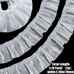 2M Silk Pleated Lace Trim Ribbon&nbsp;OCOR-CY0001-11A