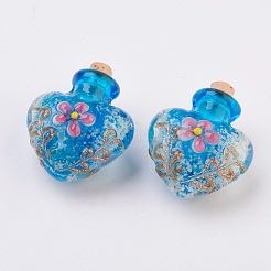 Handmade Luminous Lampwork  Perfume Bottle Pendants&nbsp;LAMP-P044-L