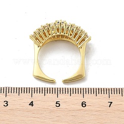 Brass Micro Pave Cubic Zirconia Cuff Rings for Women&nbsp;RJEW-S401-02G
