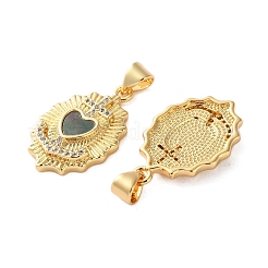 Brass Micro Pave Cubic Zirconia Pendants&nbsp;KK-U070-26G-01
