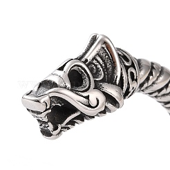 304 Stainless Steel Dragon Open Cuff Bangle for Men Women&nbsp;BJEW-M230-05AS