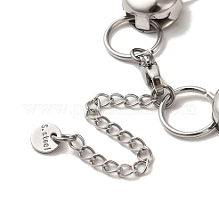 Non-Tarnish 304 Stainless Steel Flat Round Link Chain Bracelet&nbsp;BJEW-Q776-02D-01