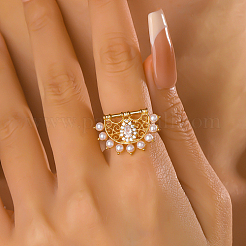 Hollow Brass Micro Pave Clear Cubic Zirconia Adjustable Rings&nbsp;NO7061