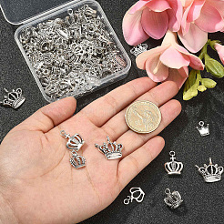 120Pcs 12 Styles Tibetan Style Alloy Crown Charms&nbsp;TIBEP-CJ0002-01