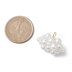 4Pcs Pearlized Glass Pearl Beads Pendants&nbsp;PALLOY-MZ01101