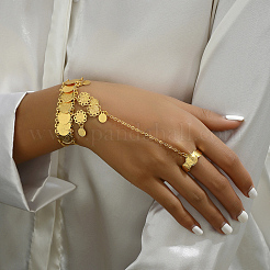 Brass Link Finger Ring Bracelets for Women&nbsp;UV8237