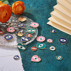 44Pcs 11 Style Rack Plating Alloy Enamel Pendants&nbsp;FIND-CD0001-37