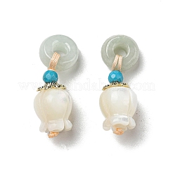 Natural Jade Donut Pendants&nbsp;SSHEL-R050-03G