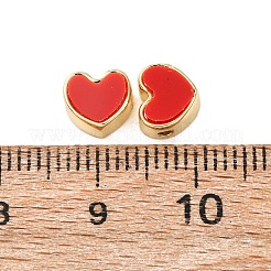 Heart Brass Resin Beads&nbsp;KK-K408-56G