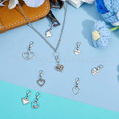 36Pcs 9 Styles Alloy Heart Pendant Decorations&nbsp;HJEW-GO00260