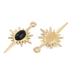 Natural Black Onyx(Dyed & Heated) Sun Pendants&nbsp;STAS-I325-140B-G