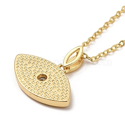 Brass Micro Pave Clear Cubic Zirconia Pendants Necklaces for Women&nbsp;LS-NJEW-B092-02G