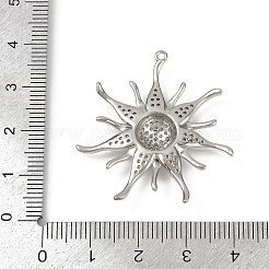 Brass Micro Pave Cubic Zirconia Pendants&nbsp;KK-M322-47B-P