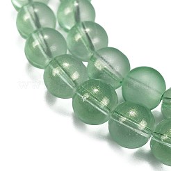 Frosted Transparent Glass Bead Strands&nbsp;GLAA-P065-10mm-04