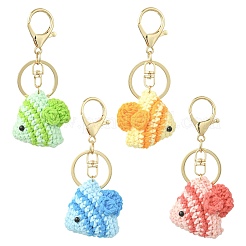 4Pcs 4 Styles Wool Weaving Tropical Fish Keychains&nbsp;ST-CJ0028-12