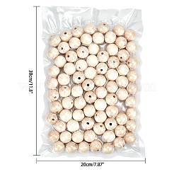 Natural Unfinished Wood Round Beads&nbsp;WOOD-PH0008-91-30mm