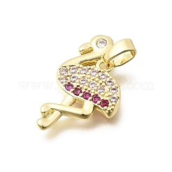 Brass Cubic Zirconia Pendants&nbsp;KK-B187-12G