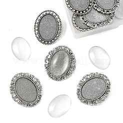 10Pcs 2 Styles Vintage Alloy Brooch Cabochon Bezel Settings&nbsp;FIND-FS0004-64