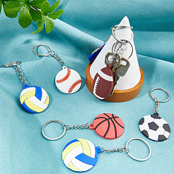 24Pcs 6 Style PVC Plastic Pendant Keychain&nbsp;KEYC-CN0001-02