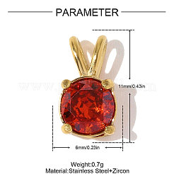 304 Stainless Steel Pave Cubic Zirconia Charms&nbsp;STAS-OY010-13G-02
