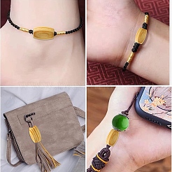 40Pcs 2 Styles Pinewood Beads&nbsp;WOOD-YW0001-48