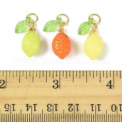36Pcs 3 Colors Lemon Acrylic Pendants&nbsp;PALLOY-FS00059-01