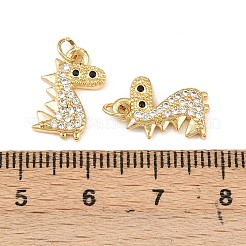 Brass Micro Pave Cubic Zirconia Pendants&nbsp;KK-F919-18G
