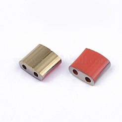 FGB 2-Hole Glass Seed Beads&nbsp;SEED-S031-L-045-G