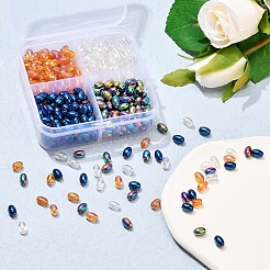 8 Strand 4 Colors Electroplate Glass Beads Strands&nbsp;EGLA-YW0001-37