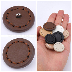16Pcs 8 Colors 1-Hole Imitation Leather Shank Buttons&nbsp;BUTT-CL0001-04
