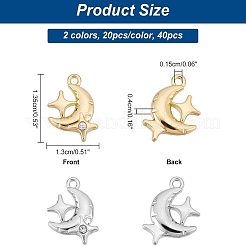 40Pcs 2 Colors Rack Plating Alloy Pendants&nbsp;FIND-FH0004-51