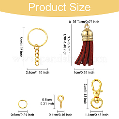 160Pcs 14 Styles Faux Suede Tassel Pendant Decorations&nbsp;DIY-YW0009-98