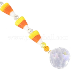 Halloween Handmade Lampwork Candy Corn Bead Suncatcher&nbsp;HJEW-JM05020