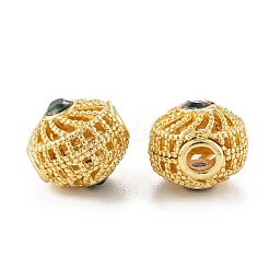 Brass Micro Pave Cubic Zirconia Beads&nbsp;ZIRC-P088-08G