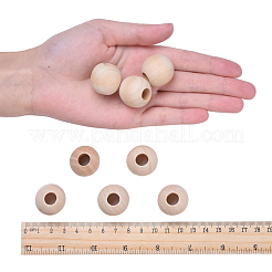 Natural Unfinished Wood Beads&nbsp;WOOD-25-LF