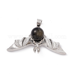 Natural Golden Sheen Obsidian Pendants&nbsp;KK-A173-11P