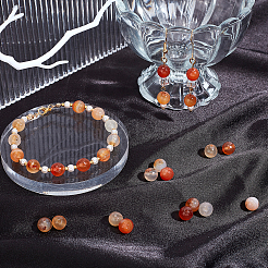 Dyed Natural Agate Faceted Round Beads Strands&nbsp;G-AR0003-21