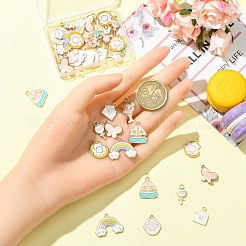 40Pcs 8 Styles Alloy Enamel Pendants&nbsp;ENAM-YW0006-17