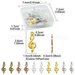 50Pcs 5 Colors Tibetan Style Treble Clef Pendants&nbsp;TIBEP-FS0001-28