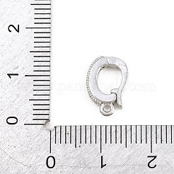 Brass Micro Pave Clear Cubic Zirconia Fold Over Clasps&nbsp;KK-H268-08P