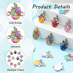 60Pcs 12 Styles Alloy Enamel Connector Charms&nbsp;ENAM-CJ0004-32