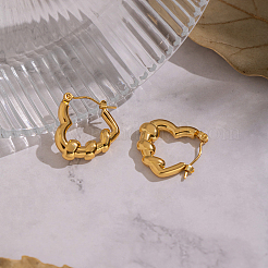 Twist with Heart 304 Stainless Steel Hoop Earrings&nbsp;ST5179