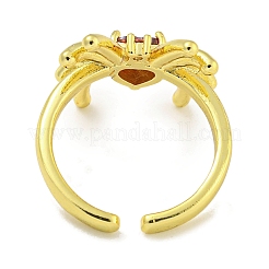Rack Plating Brass Micro Pave Cubic Zirconia Solitaire Ring&nbsp;RJEW-I104-23G