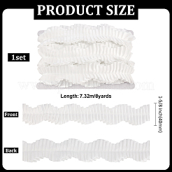 8 Yards Polyester Wavy Pleated Lace Ribbon&nbsp;OCOR-FG0002-88B