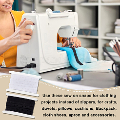 9.6~10 Yards 2 Colors Polyester Fasteners Button Tapes for DIY Sewing Crafts&nbsp;FIND-GA0003-97B