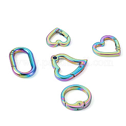 10Pcs 5 Style Zinc Alloy Spring Gate Rings&nbsp;PALLOY-GN0001-02