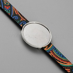 PU Leather with Alloy Base Buckle for Bracelet Making&nbsp;DIY-TAC0020-41B-10