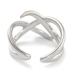 Snake Rack Plating Brass Open Cuff Rings&nbsp;RJEW-Z059-19P