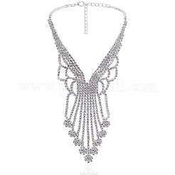 Alloy Crystal Rhinestone Chain Necklaces & Stud Dangle Earrings Sets&nbsp;FS-WG4CE3B-06