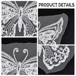 1Pc 3D Butterfly Polyester Computerized Embroidery Appliques for Wedding Dress&nbsp;DIY-GF0006-64